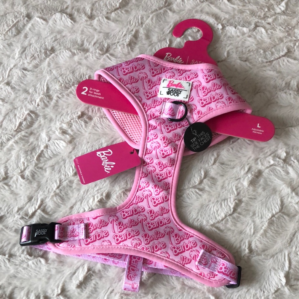 Barbie Logo Pink Dog Harness SIZE L